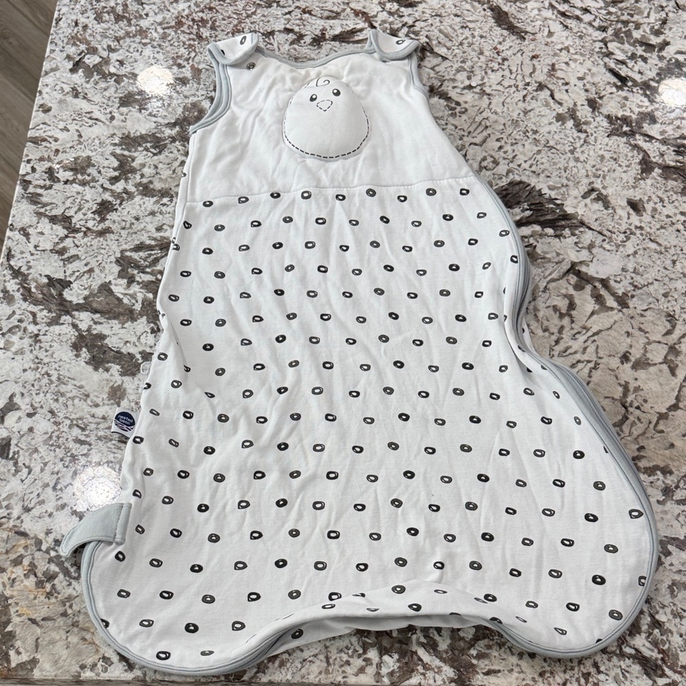 Nested Bean White Sleep Sack with Black Dots